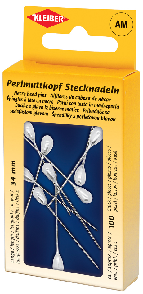 4009691710270 - Perlmuttkopf-Stecknadeln 34 mm Inhalt 100 Stück