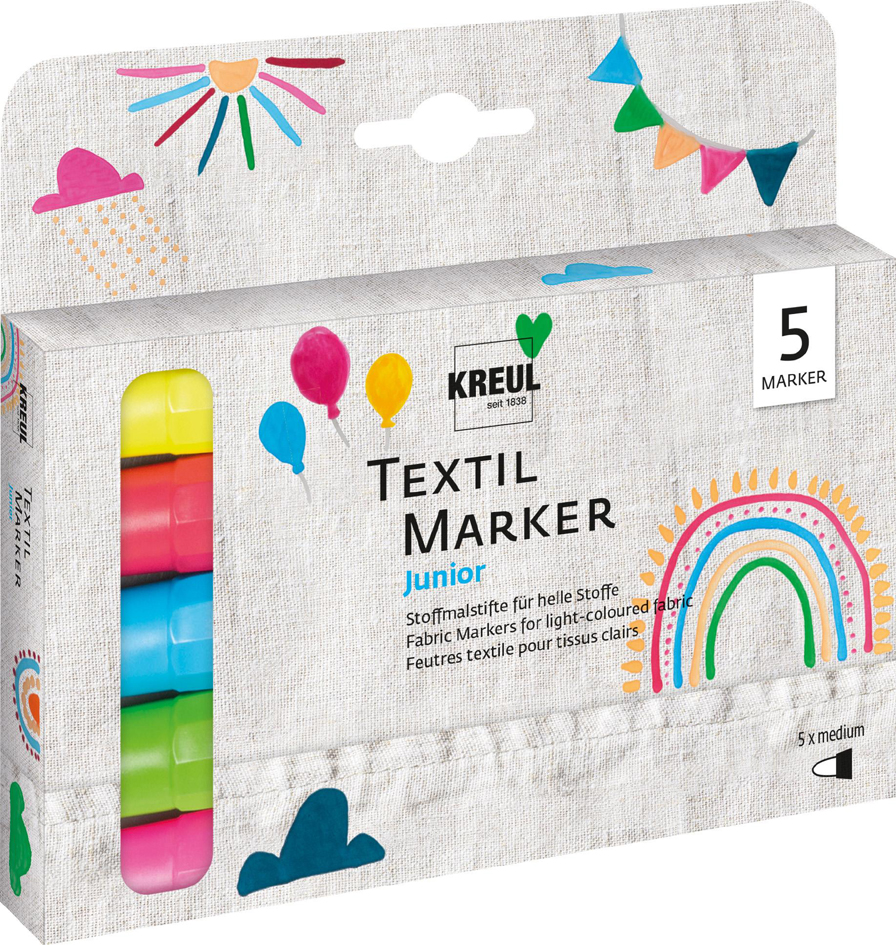 4000798125769 - Textil Marker medium Junior 5er Set Textilfarbe - Kreul