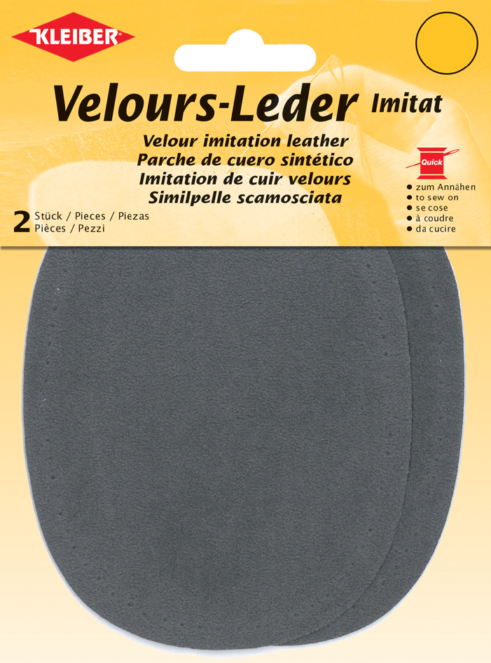 4009691896011 - KLEIBER Velour-Leder-Imitat 100 x 130 mm mittelgrau