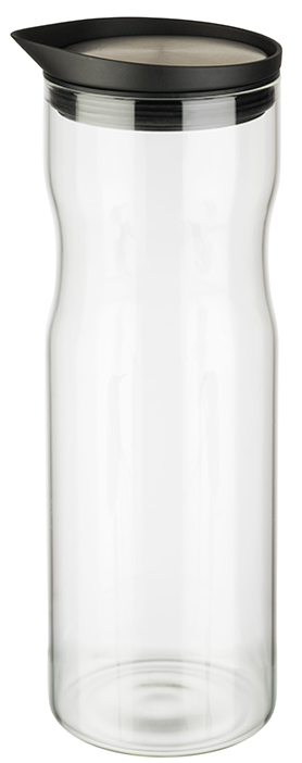 APS Glaskaraffe mit Deckel, 1,0 Liter, Glas/Edelstahl