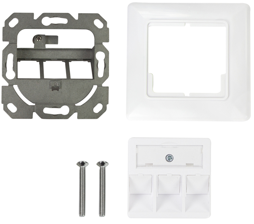 4052792065107 - LOGILINK NK4055 - Unterputzdose für 3 Keystone-Module designkompatibel reinweiß