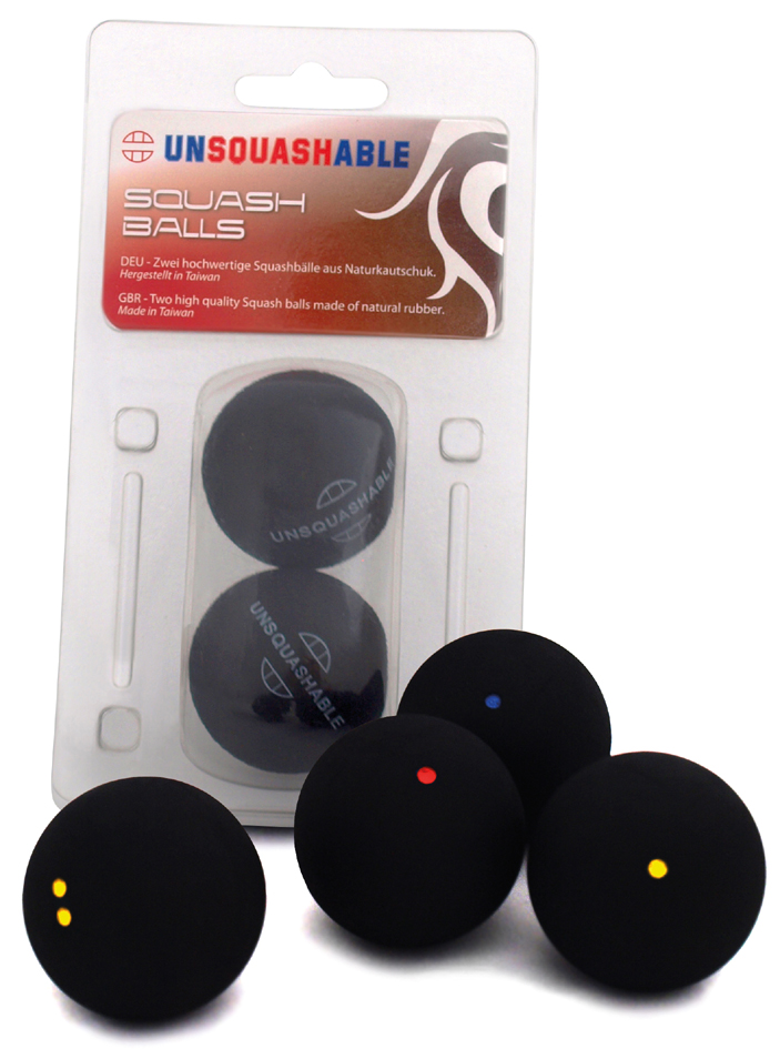 4005469822107 - UNSQUASHABLE Squashball schwarz mittel 2er Blister