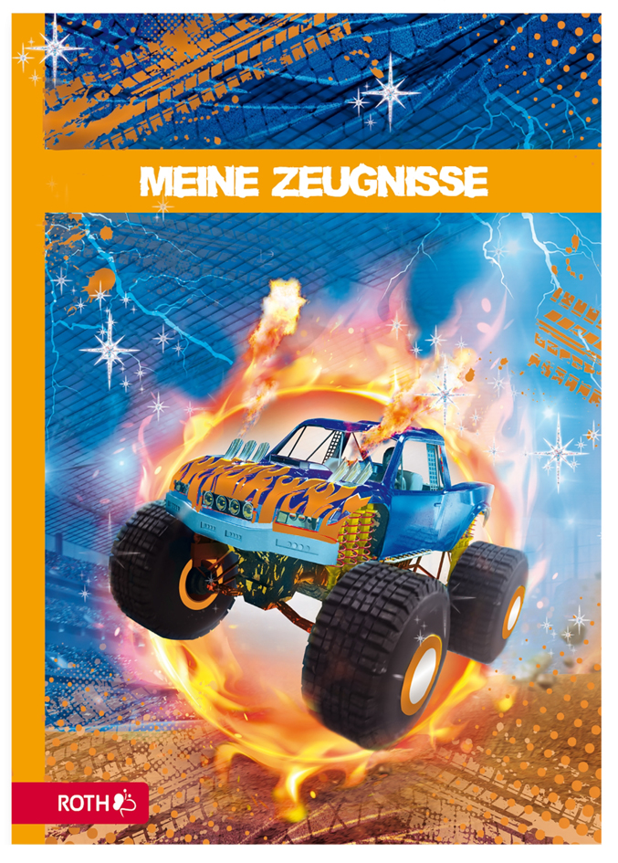 4028279893082 - Zeugnismappe Monstertruck mit Design und Effekt