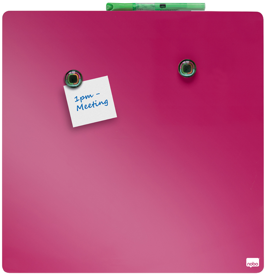 5028252344906 - Mini Wandmontierbare Magnetische Whiteboard-Kachel 1903803 Lackierter Stahl Rahmenlos 360 mm x 360 mm Rosa