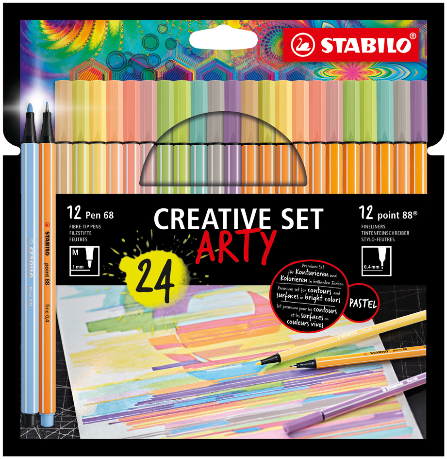 STABILO point 88 / Pen 68 Kreativ-Set ARTY, 24er Kartonetui
