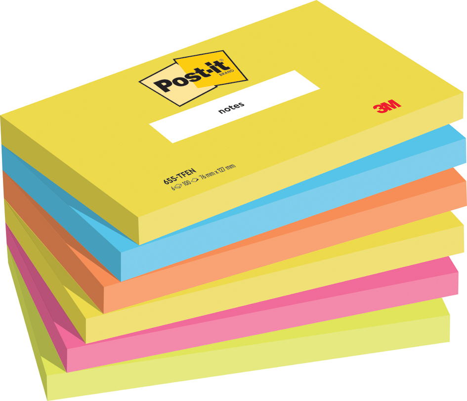 Post-it Haftnotizen Notes, 127 x 76 mm, Energetic Collection