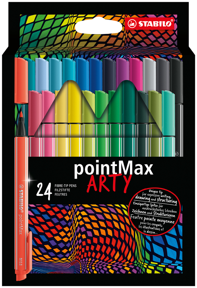 STABILO Fasermaler pointMax ARTY, 24er Karton-Etui