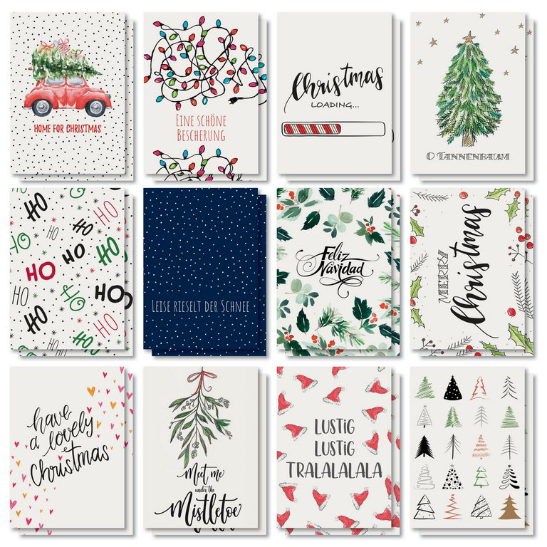 sigel Weihnachts-Postkarten-Set , Colourful Christmas, , A6