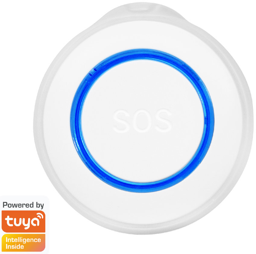 LogiLink Wi-Fi Smart SOS-Melder, Tuya kompatibel, weiß/blau