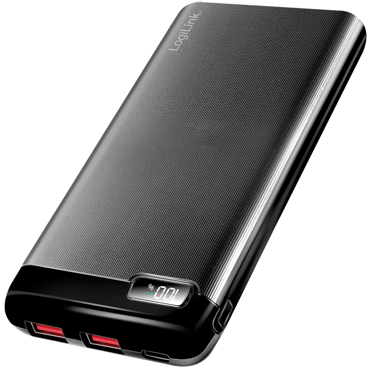 LogiLink Mobiler Zusatzakku, 10.000 mAh, 2x USB-A, 1x USB-C