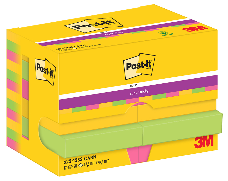 Post-it Super Sticky Notes Haftnotizen, 47,6 x 47,6 mm