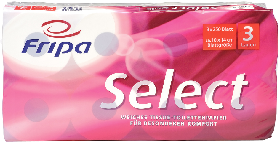 Fripa Toilettenpapier Select, 3-lagig, hochweiß