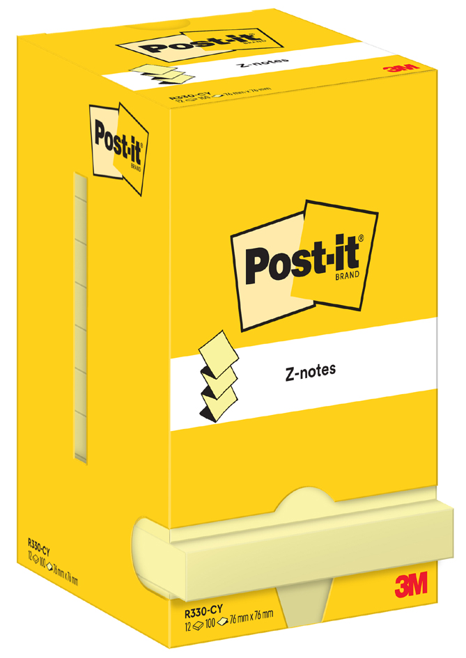 Post-it Z-Notes Haftnotizen, 76 x 76 mm, gelb