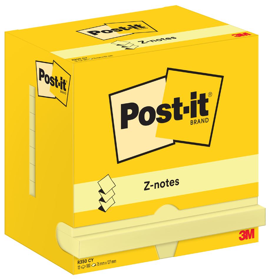 Post-it Z-Notes Haftnotizen, 127 x 76 mm, gelb