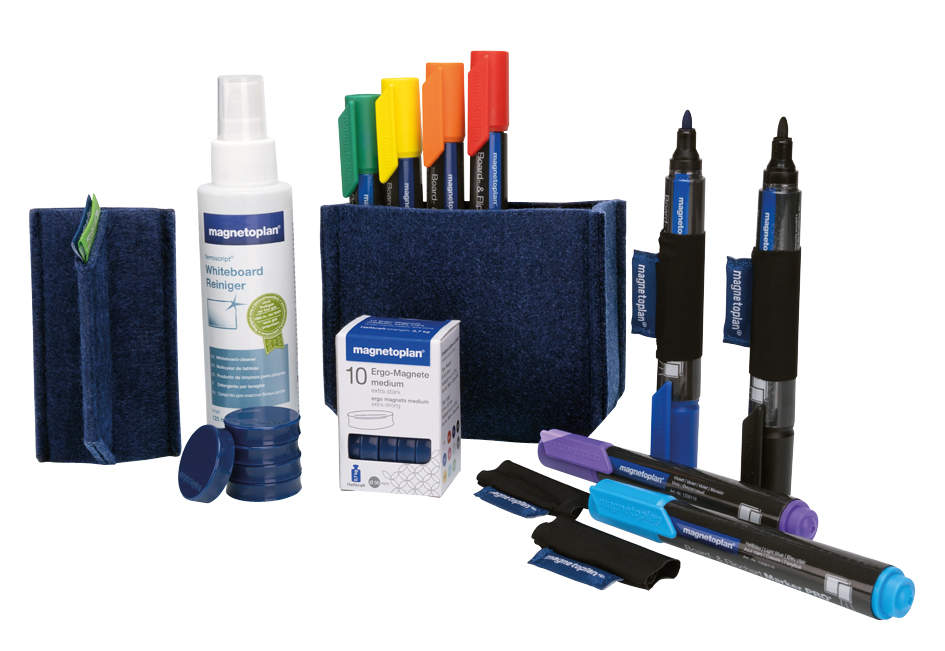 magnetoplan Whiteboard Essentials Kit, blau