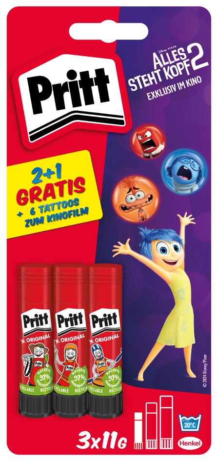 Pritt Klebestift BTS 2024 , Alles steht Kopf 2, , 3 x 11 g