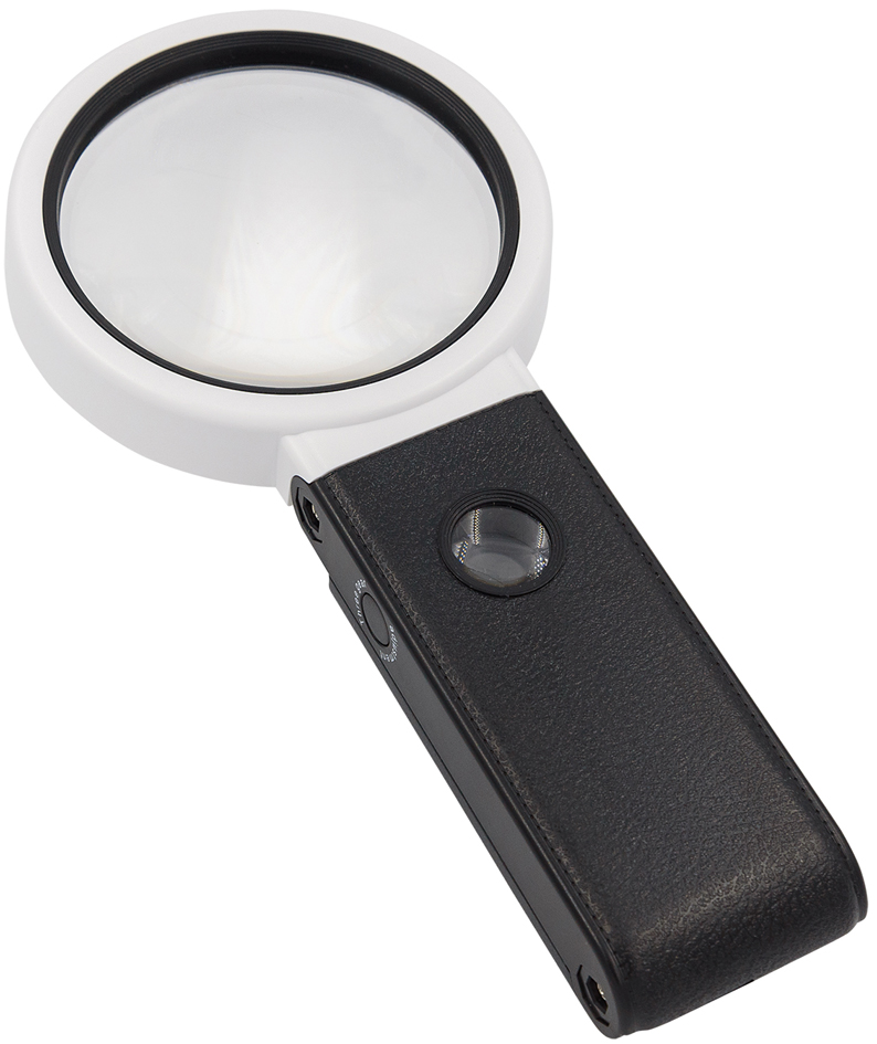 WEDO LED-UV-Lupe mit ausklappbarem Standfuß, schwarz/weiß