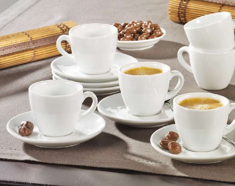 Esmeyer Espresso-Tassen , Bistro, , 6er Set, weiß