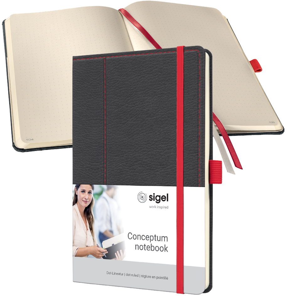 sigel Notizbuch Conceptum Design Casual, DIN A5, grau/rot