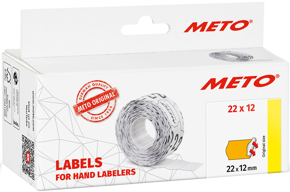 METO Etiketten für Preisauszeichner, 26 x 16 mm, orange