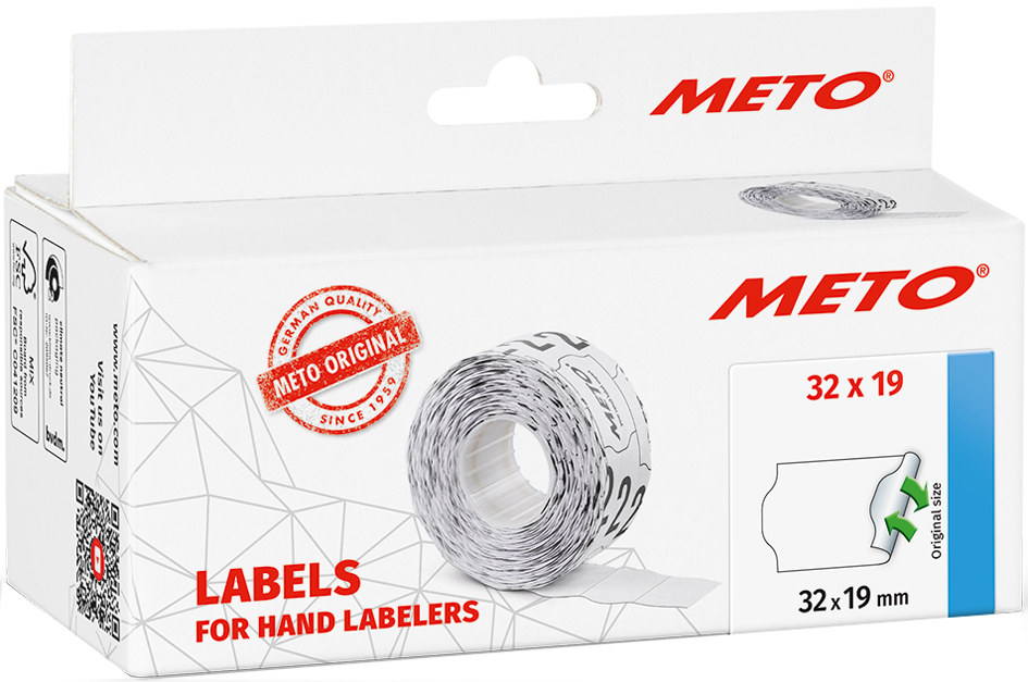 METO Etiketten für Preisauszeichner, 32 x 19 mm, weiß