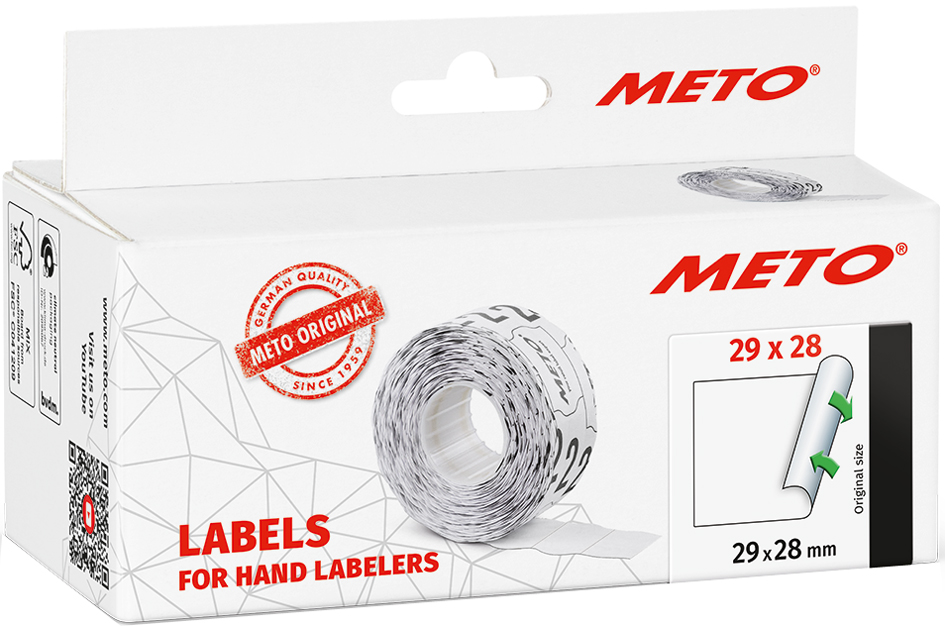 METO Etiketten für Preisauszeichner, 29 x 28 mm, weiß