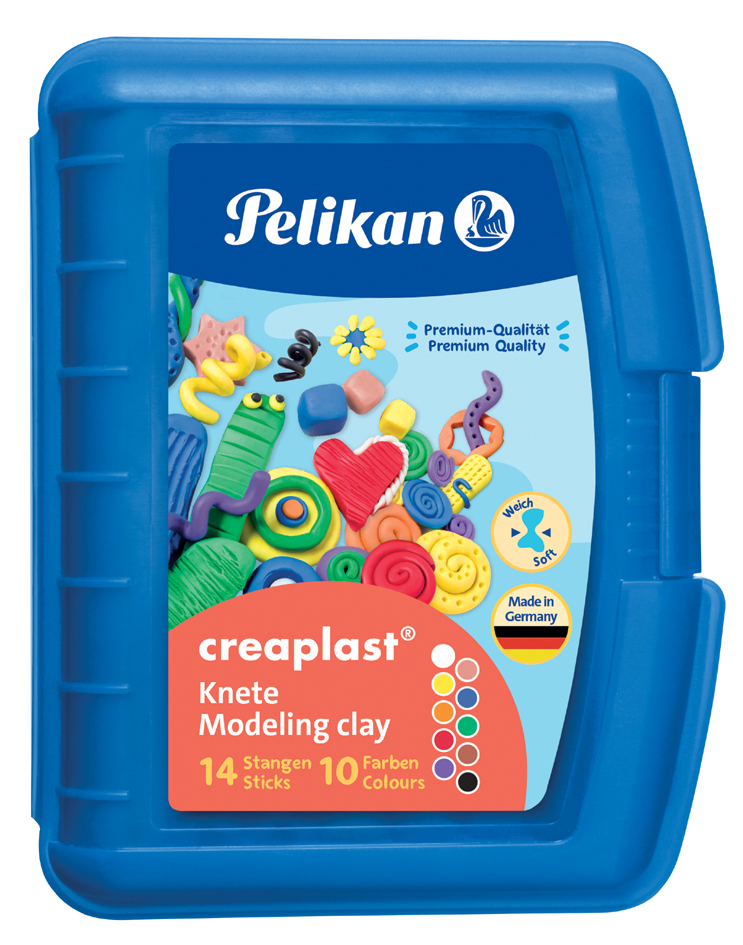 Pelikan Kinderknete Creaplast, 14er Kunststoffbox blau