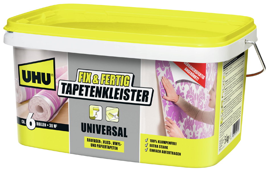 UHU Fix & Fertig Tapetenkleister Universal, 5 kg Eimer