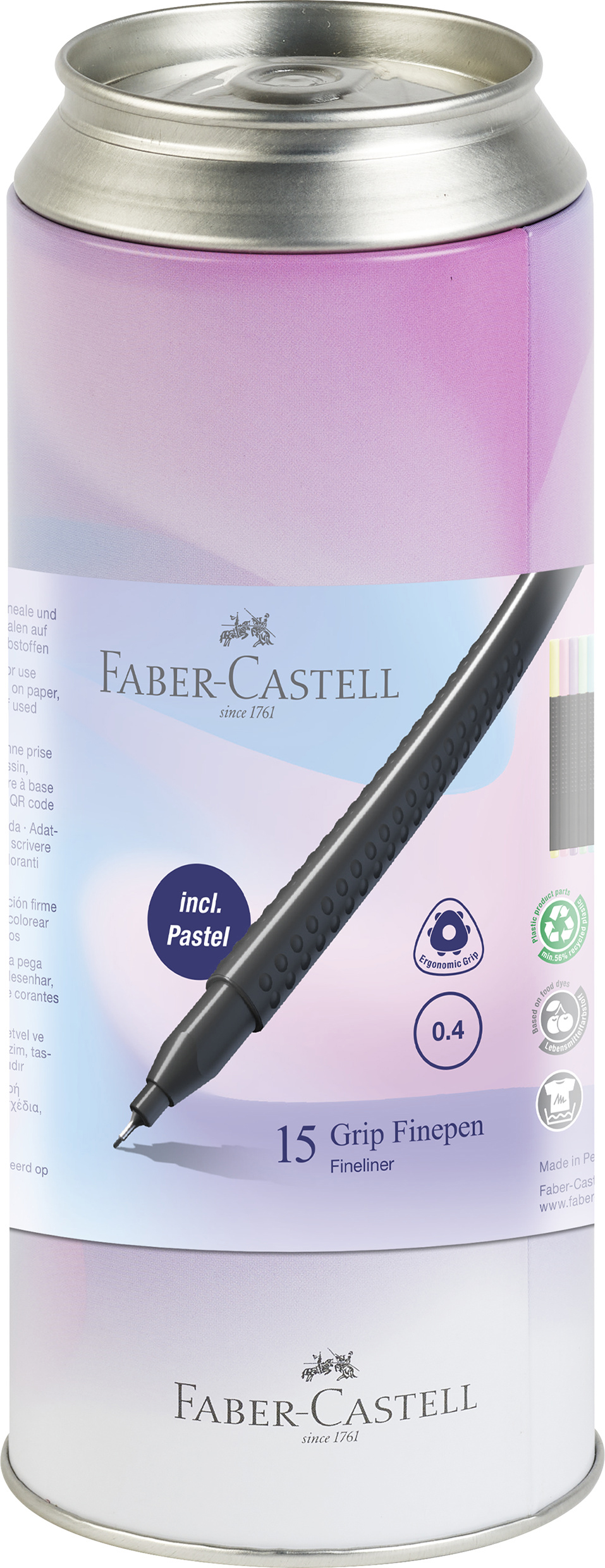 FABER-CASTELL Fineliner GRIP FINEPEN, 15er Dose