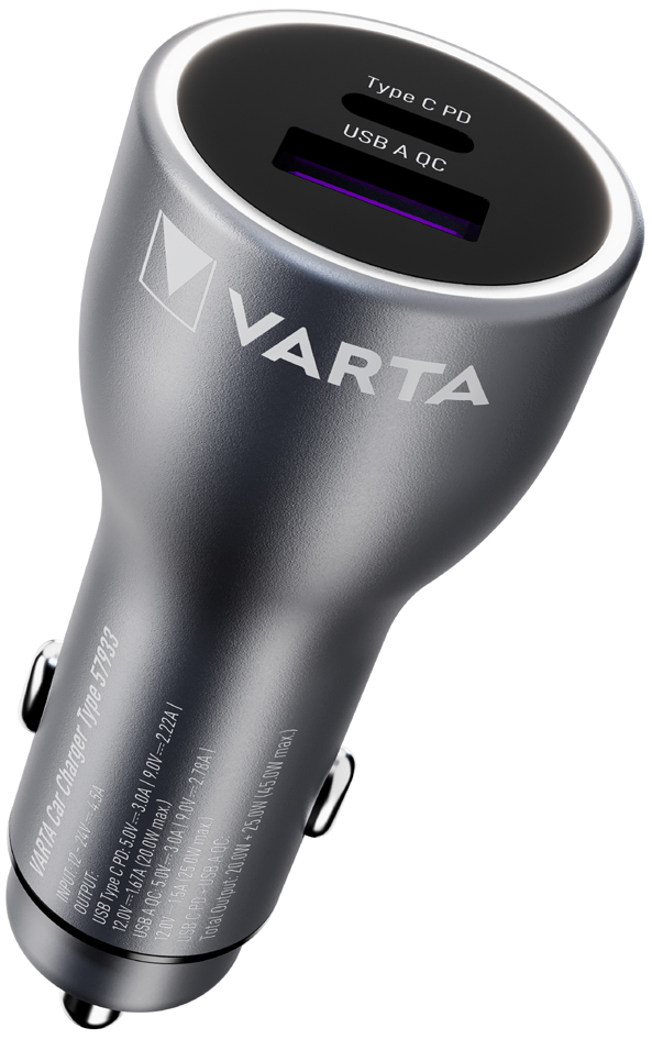 VARTA KFZ-Ladegerät , Car Charger, , 1x USB-A / 1x USB-C
