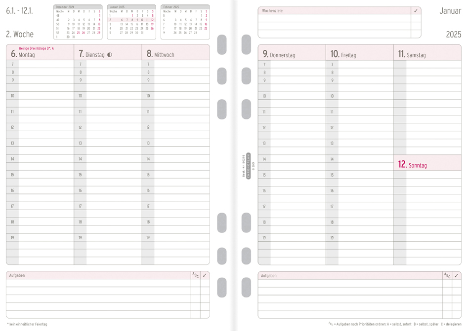 CHRONOPLAN Jahresset Wochenplan 2025, DIN A5