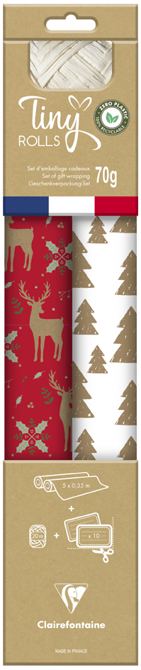 Clairefontaine Weihnachts-Geschenkpapier-Set Tiny Rolls
