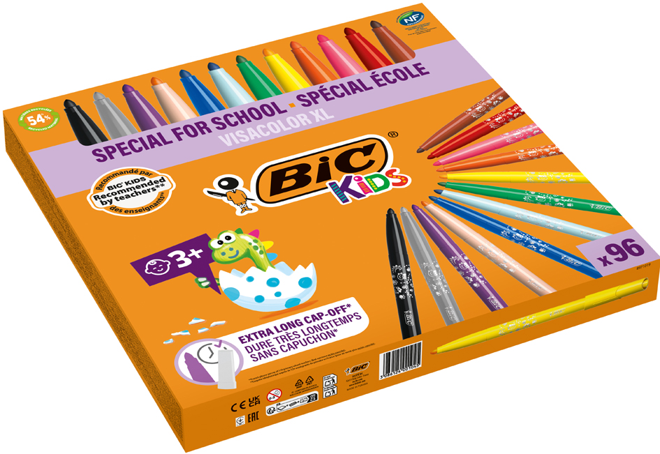 3086124001045 - BIC KIDS Fasermaler Visacolor XL 96er Klassenpackung