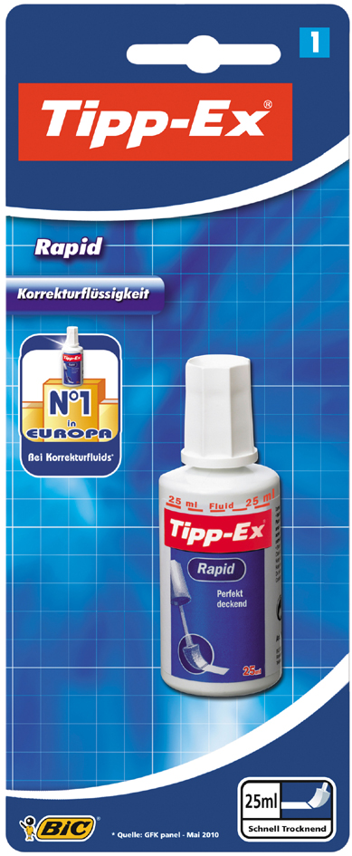 Tipp-Ex Korrekturflüssigkeit , Rapid, , weiß, 25 ml, Blister