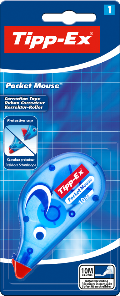 Tipp-Ex Korrekturroller , Pocket Mouse, , Blister