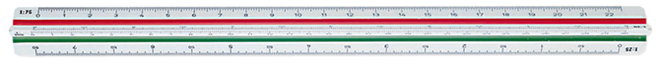 4007817148082 - STAEDTLER Dreikant-Maßstab Mars 561 98-2BK weiß aus Kunststoff farbige Hohlkehlen geprägte Teilung - 1 Stück (561 98-2BK)