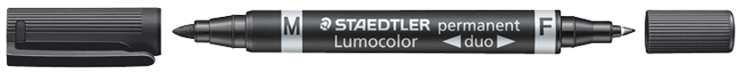 STAEDTLER Lumocolor Permanent-Marker duo, Keilspitze,schwarz