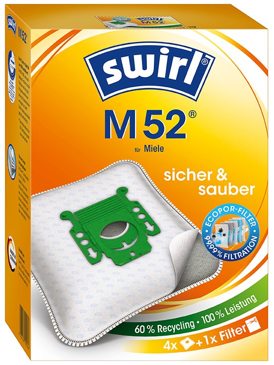 swirl Staubsaugerbeutel M 52, mit MicroporPlus-Filter