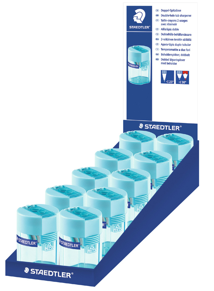 4007817022924 - STAEDTLER Doppel-Spitzdose 512 006 türkis 10er Display für alle Stifte bis 82   102 mm Durchmesser - 10 Stück (512 006-37)