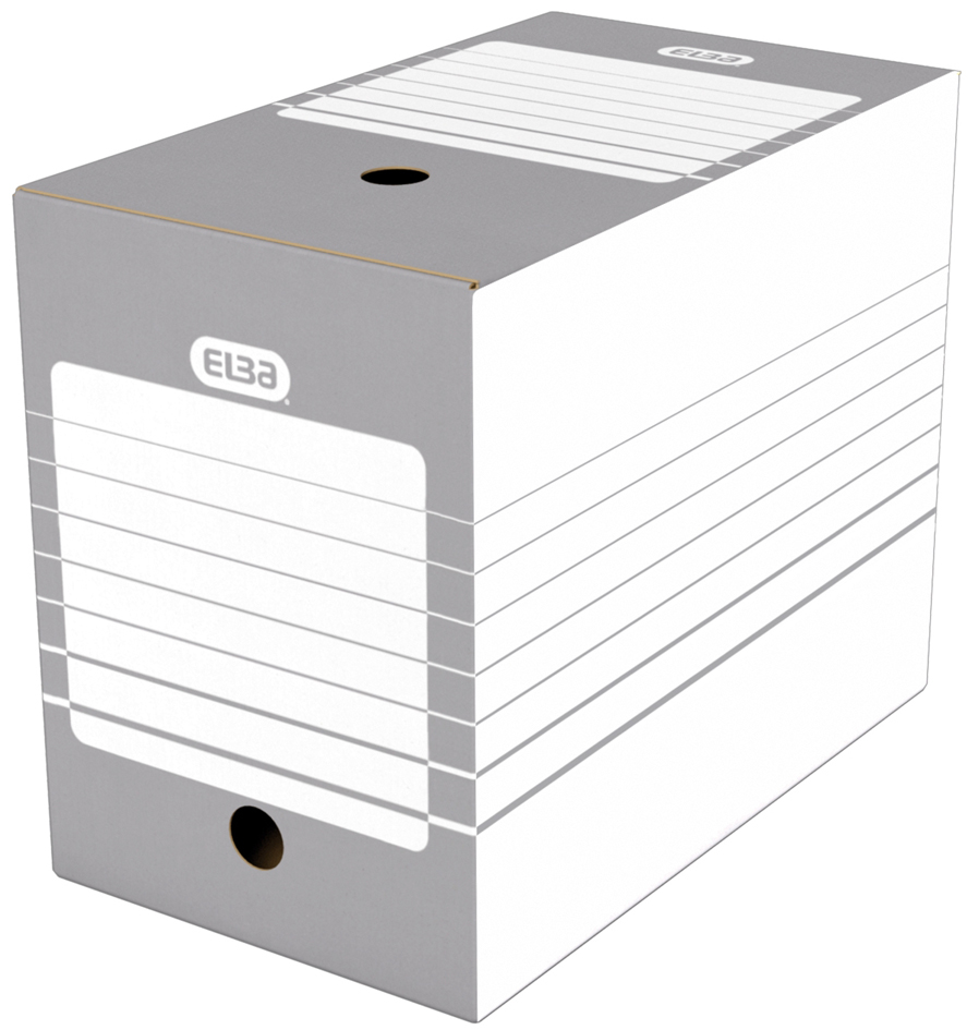 4002030007338 - Archiv-Schachtel Breite 200 mm A4 weiß grau