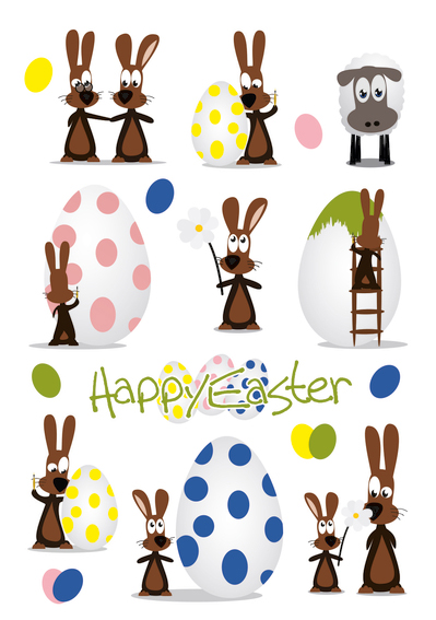 4008705017299 - 10 x HERMA Sticker Decor Happy Easter Hasenparty VE=3 Blatt