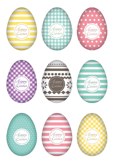 4008705017282 - 10 x HERMA Sticker Decor Happy Easter Eierset Bunt VE=3 Blatt