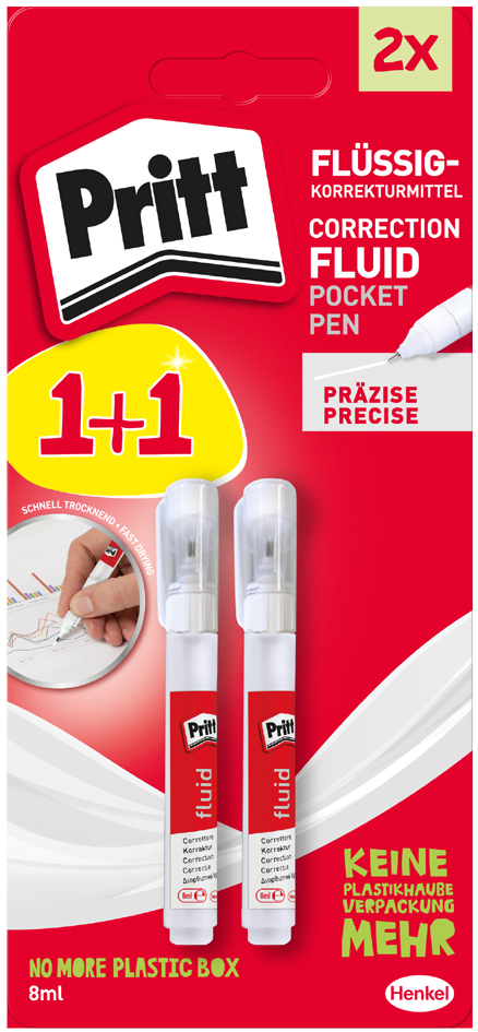 Pritt Korrekturstift Pocket Pen Fluid, 2er Blisterkarte