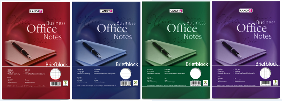 LANDRÉ Briefblock , Business Office Notes, , DIN A4, rautiert