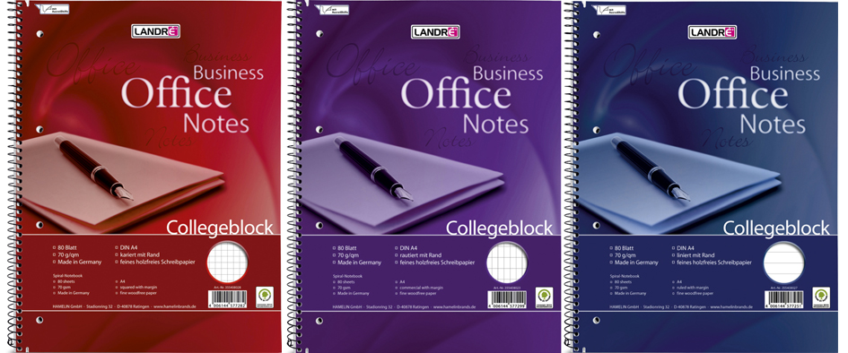 LANDRÉ Collegeblock , Business Office Notes, , DIN A4, kariert