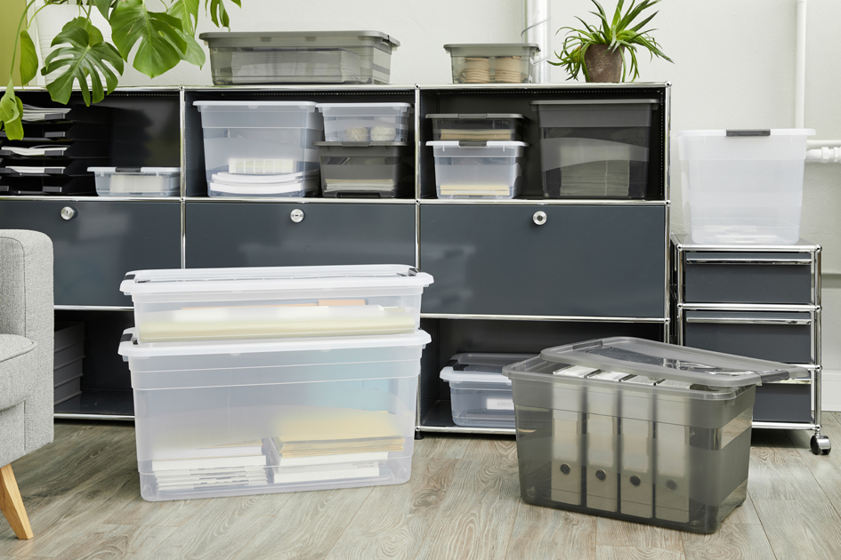 4001515427012 - Organizer KEEEPER cornelia Aufbewahrungsboxen Gr B H T 395 cm x 40 cm x 795 cm farblos (transparent) Aufbewahrungsbox Stapelbox Körbe Boxen Aufbewahrungsboxen Aufbewahrungsbox 83 L mit Deckel Schiebeverschluss