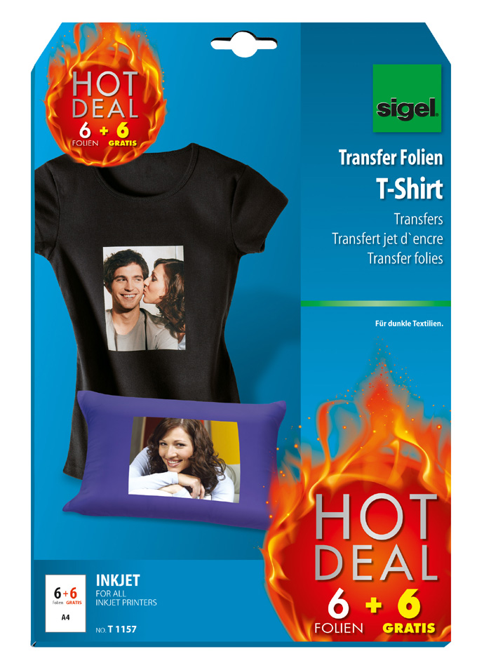 sigel T-Shirt Inkjet-Transfer-Folien , HOT DEAL,  Aktion,250my