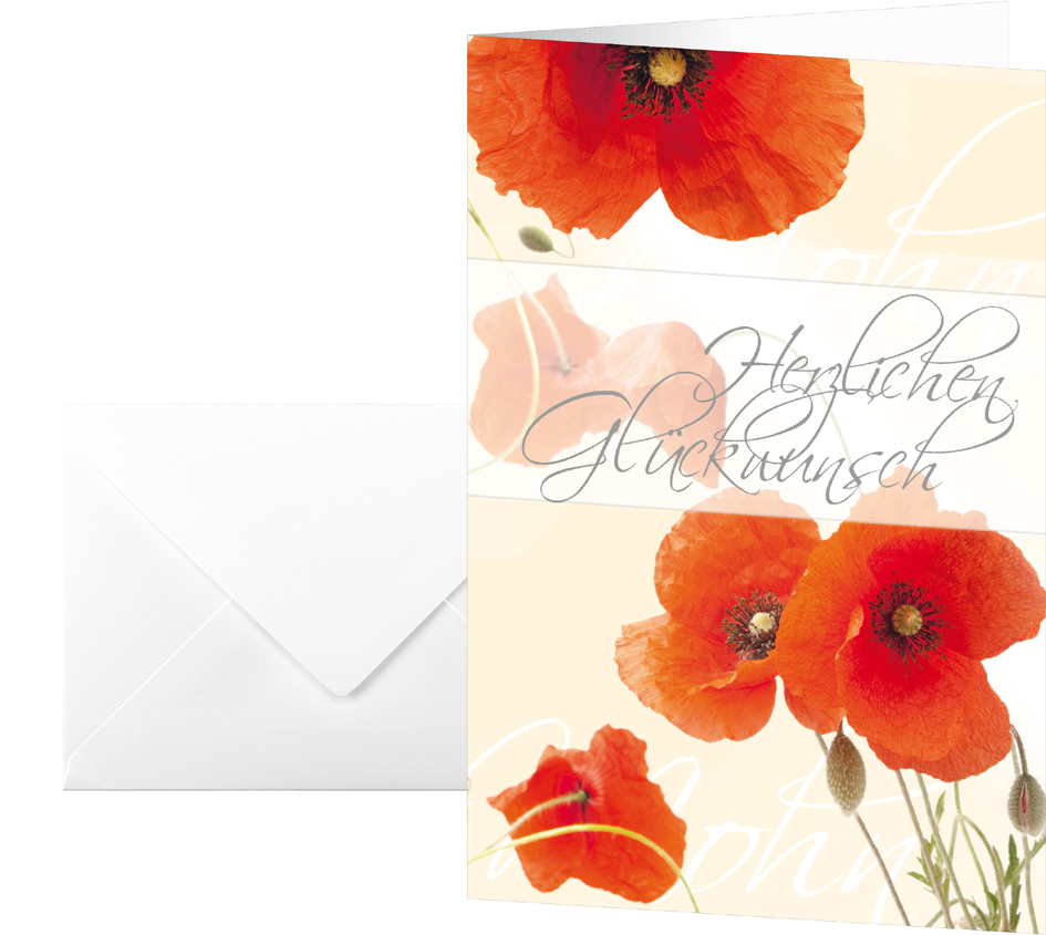 sigel Glückwunschkarte , Red Poppies, , (B)115 x (H)170 mm