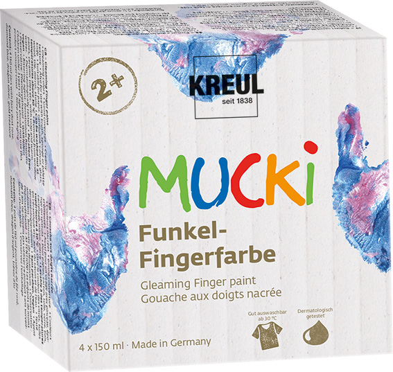 KREUL Funkel-Fingerfarbe , MUCKI, , 150 ml, 4er-Set