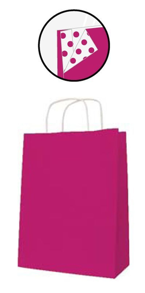 3270241018387 - Papiertragetasche - aus Kraftpapier mittel fuchsia